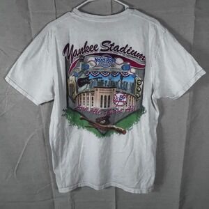Hard Rock Cafe Yankee Stadium T Shirt Mens L White MLB Baseball Graphic Tee
